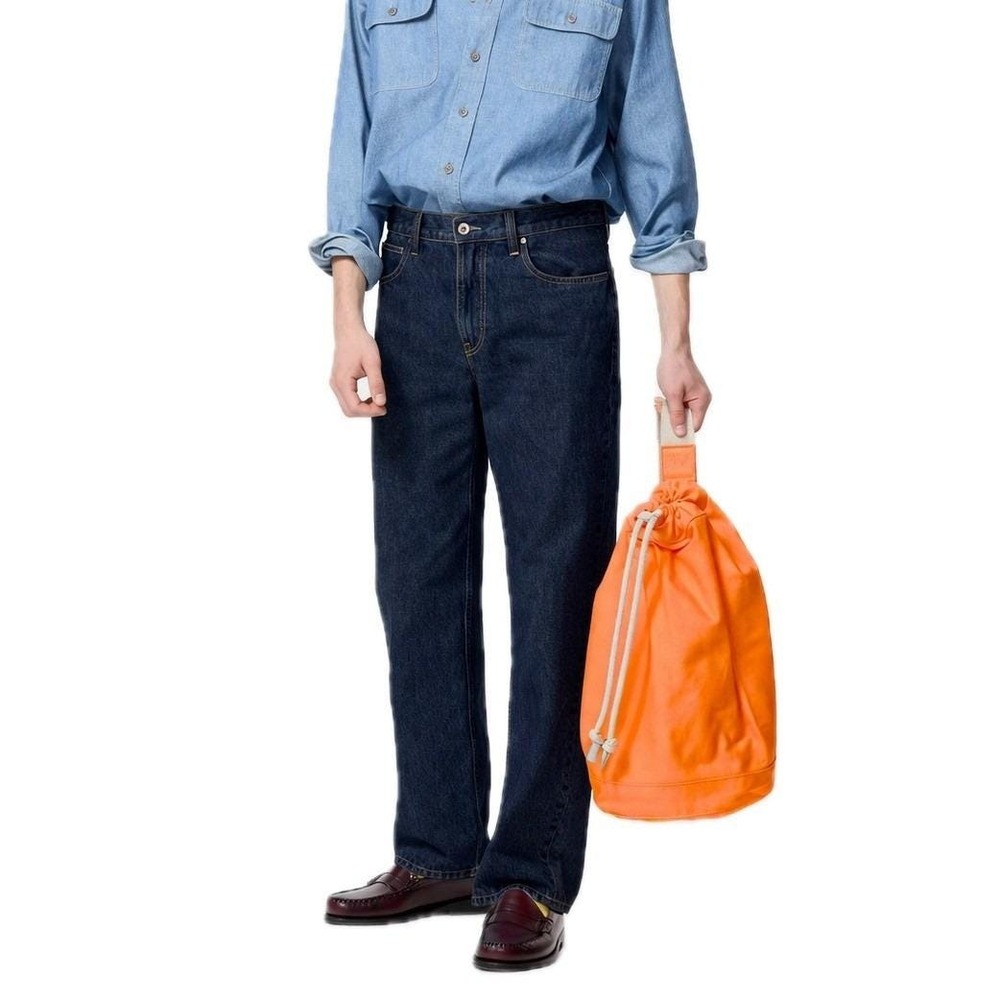 JW Anderson Uniqlo Straight Jeans Men 31x32 Dark Denim Blue 100% Cotton Relaxed